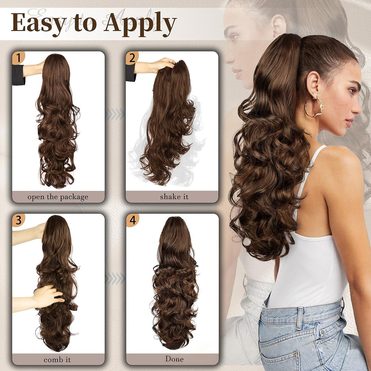 ✨ Now 40% OFF⚡Clip-in Big Wavy Ponytail Extension