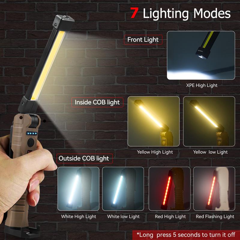 Multifunctional 180° Folding LED Work Light & Power Bank