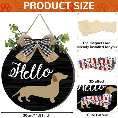 🔥16pcs Interchangeable Dachshund Sign Dog Welcome Sign