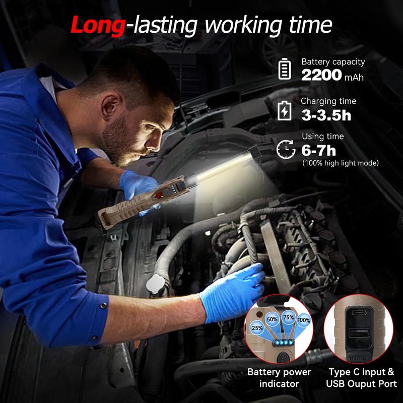 Multifunctional 180° Folding LED Work Light & Power Bank