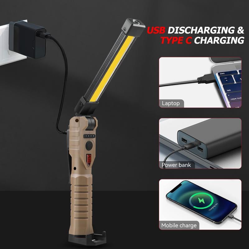 Multifunctional 180° Folding LED Work Light & Power Bank
