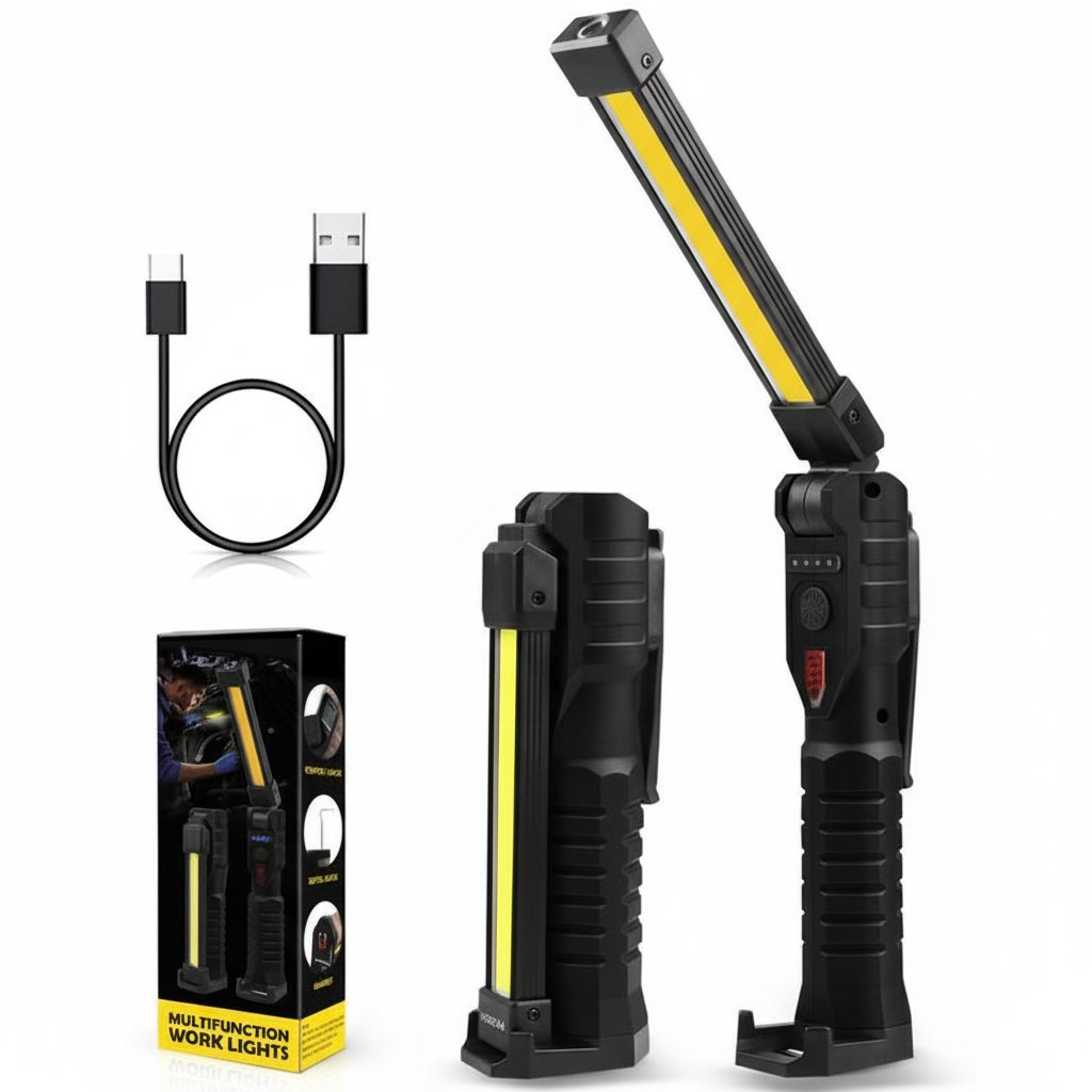 Multifunctional 180° Folding LED Work Light & Power Bank