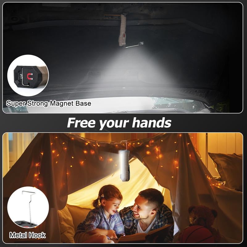 Multifunctional 180° Folding LED Work Light & Power Bank