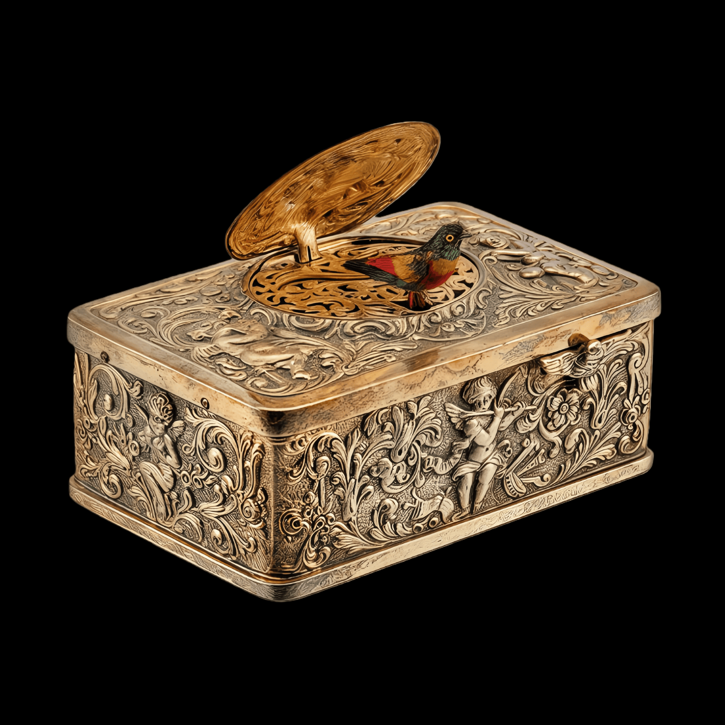 European Three-dimensional Embossed Bird Music Box