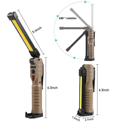 Multifunctional 180° Folding LED Work Light & Power Bank