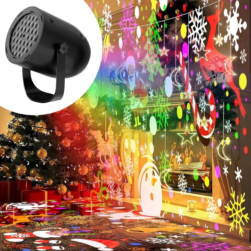 USB Rotating LED Christmas Projector Light - Holiday Party Atmosphere Lamp
