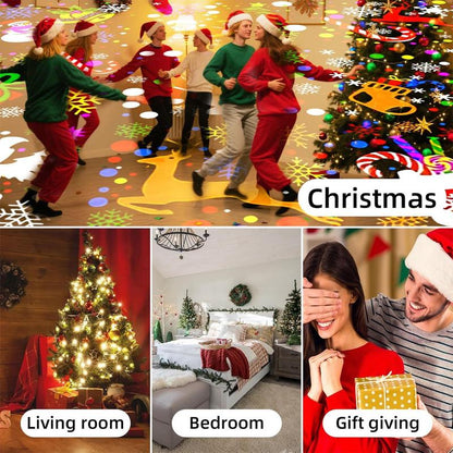 USB Rotating LED Christmas Projector Light - Holiday Party Atmosphere Lamp