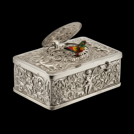 European Three-dimensional Embossed Bird Music Box